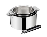 Batterie de cuisine Lagostina ESPERTA TRIPLY POIGNEE AMOVIBLE Lot 3 Cass + Poignee