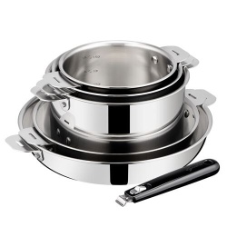 Batterie de cuisine Lagostina ESPERTA TRIPLY POIGNEE AMOVIBLE Lot 6pcs