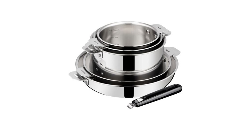 Batterie de cuisine Lagostina ESPERTA TRIPLY POIGNEE AMOVIBLE Lot 6pcs