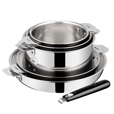 Batterie de cuisine Lagostina ESPERTA TRIPLY POIGNEE AMOVIBLE Lot 6pcs