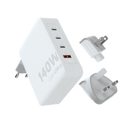 Chargeur et câble d'alimentation PC Xtorm Chargeur secteur 140W GaN-Ultra avec adaptateurs voyage + cable USB-C PD 240W 2M