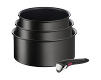 Batterie de cuisine Tefal LOT 3 CASSEROLES 16/18/20 CM + 1 POGNEE AMOVIBLE INGENIO ECO RESIST INDUCTION L3979202