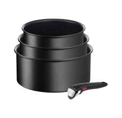 Batterie de cuisine Tefal LOT 3 CASSEROLES 16/18/20 CM + 1 POGNEE AMOVIBLE INGENIO ECO RESIST INDUCTION L3979202