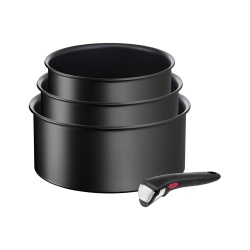 Batterie de cuisine Tefal LOT 3 CASSEROLES 16/18/20 CM + 1 POGNEE AMOVIBLE INGENIO ECO RESIST INDUCTION L3979202