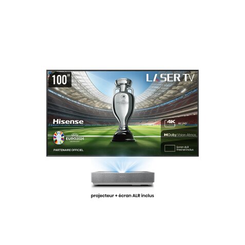 Vidéoprojecteur Hisense 100L5HD Pack console ultra courte focale Laser TV + écran ALR Fresnel fourni 100''