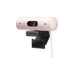 Webcam Logitech Brio 500 Webcam HD avec Deux Micros à Réduction de Bruit - Rose