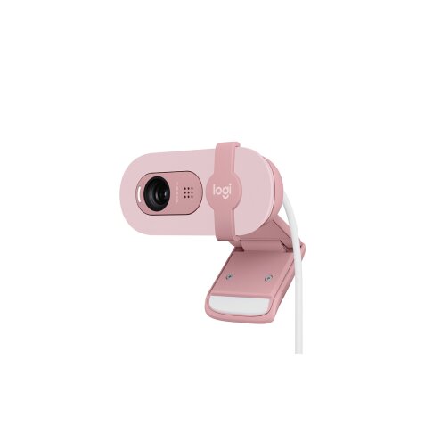 Webcam Logitech Brio 100 Webcam Full HD avec confidentialité, Correction automatique de l''éclairage, USB-A - Rose