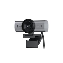 Webcam Logitech MX Brio webcam de collaboration et streaming 4K Ultra HD, 1080p a 60 IPS, 2 micros avec reduction de bruit, USB-C, cache pour webcam - Graphite