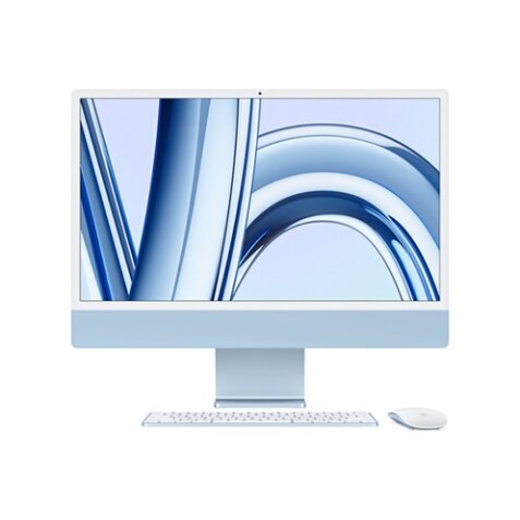 iMac Apple iMac 24'' 512 Go SSD 16 Go RAM Puce M3 CPU 8 coeurs GPU 10 coeurs Bleu Nouveau