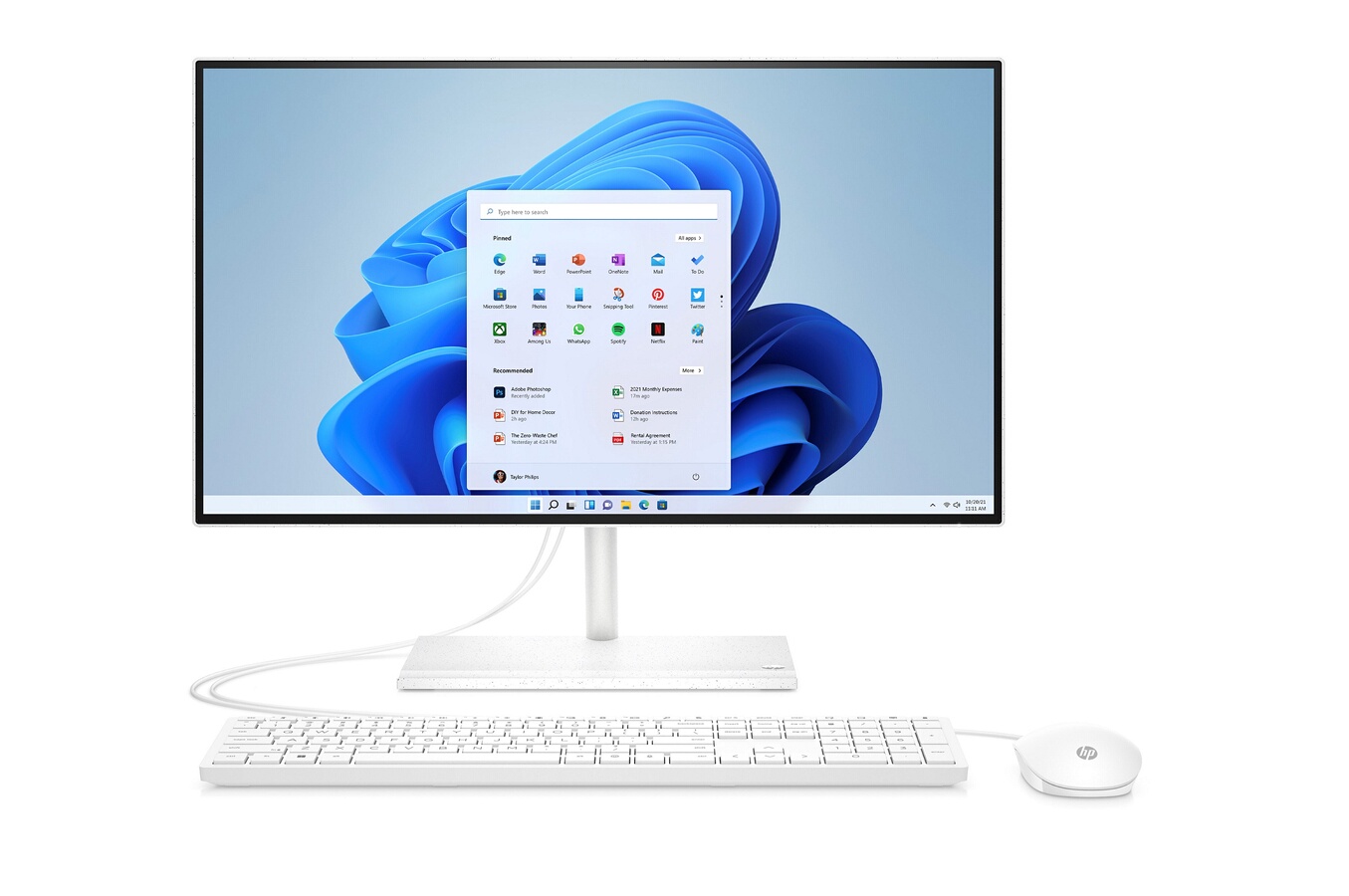 PC tout en un Hp All-in-One 24-ck0000nf Bundle 23.8 FHD Intel Core i5  12400T RAM 8 Go DDR4 512 Go SSD Puce Intel UHD Graphics sur