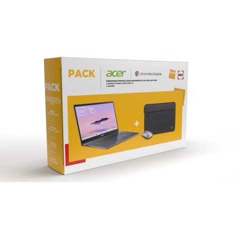 PC portable Acer PACK FNAC-DARTY CHROMEBOOK PLUS CB515-2HT-349N 15.6 TACTILE INTEL CORE I3 1215U RAM 8 GO LPDDR5X 512 GO SSD INTEL UHD GRAPHICS + HOUSSE + SOURIS ACER SANS FIL