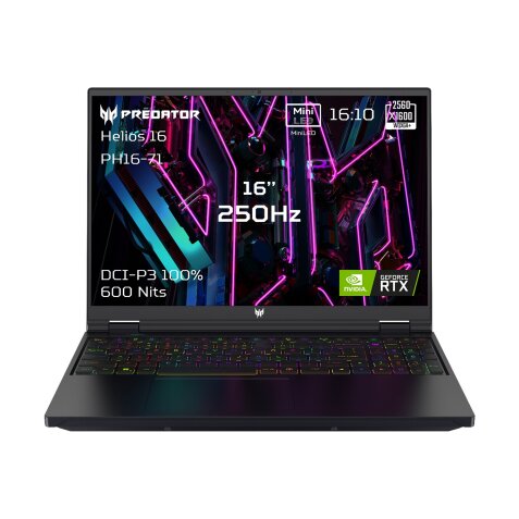 PC portable Acer Predator Helios 16 PH16-71-95R6 Ecran 16" Intel Core i9 RAM 32 Go DDR5 1 To SSD GeForce RTX 4080 TGP 175 W