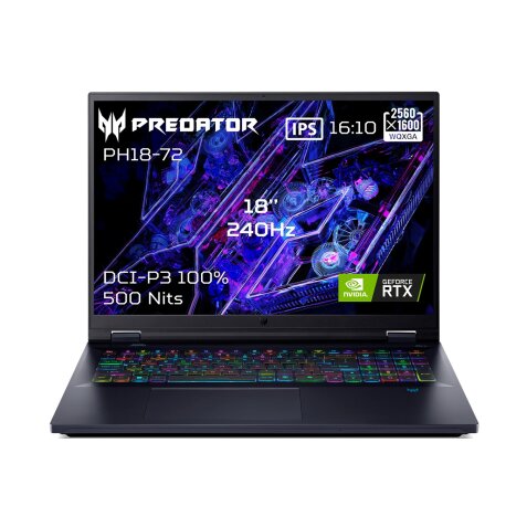 PC portable Acer Gaming Predator Helios 18 PH18-72-944J 18" WQXGA 240Hz Intel Core i9 14900HX 32Go DDR5 1 To SSD GeForce RTX 4080