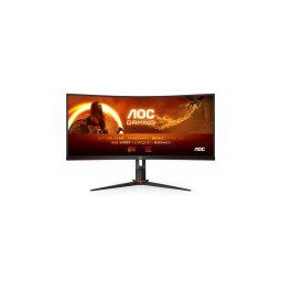 Ecran PC Aoc Ecran gaming 34'''' incurve - WQHD - VA - 180Hz - 1ms - Ajustable en hauteur - Hub USB - HDR400