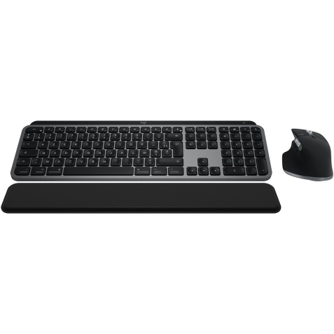 Ensemble clavier et souris Logitech MX Keys S Combo for Mac, clavier et souris sans fil, repose-poignets, clavier retroeclaire, defilement rapide, Bluetooth USB-C