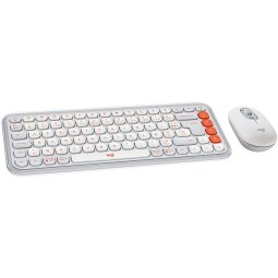 Ensemble clavier et souris Logitech POP ICON COMBO, Bluetooth, frappe confortable - Blanc