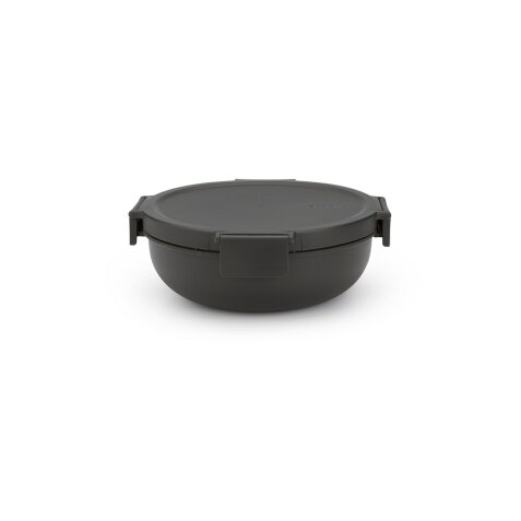 Conservation des aliments Brabantia Make & Take Boîte a salade Ronde, 1.3L - Dark Grey