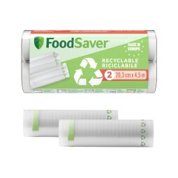 Conservation des aliments Foodsaver FOODSAVER Pack de 2 rouleaux de mise sous vide recyclables (20cm x 4,5m) FSRE2002X01