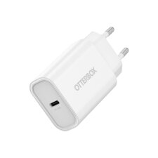 Chargeur pour téléphone mobile Otterbox Chargeur mural 30W, 1 port USB-C antichoc, Power Delivery, charge rapide pour Smartphone, tablettes, BLANC