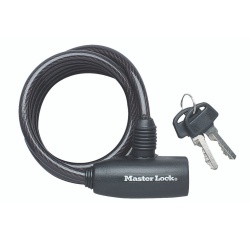 Câble antivol  à clé 1.8 m x 8 mm 2 clés noir