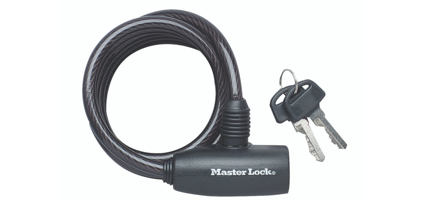 Câble antivol  à clé 1.8 m x 8 mm 2 clés noir