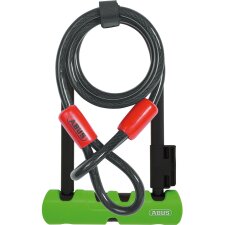 Antivol Abus Ultra Mini 410/150HB180 vert + support SH34 + cable en acier Cobra 10/120