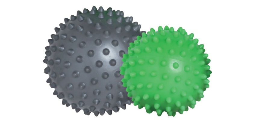 Set de balles de massage à picots, gris / vert