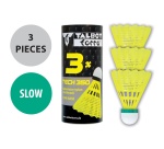 Volant de badminton Tech350, lent, jaune/vert