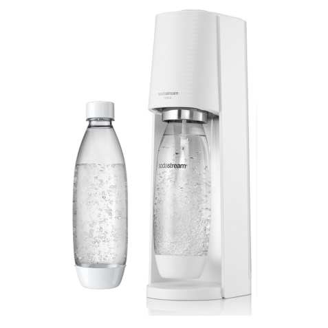 Machine à soda et eau gazeuse Sodastream TERRA Blanche + 2 Bouteilles compatibles Lave Vaisselle