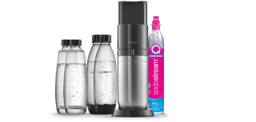 Machine à soda et eau gazeuse Sodastream DUO Noire + 2 carafes + 2 bouteilles