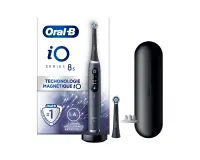 Brosse à dents électrique Oral B iO 8S Brosse A Dents Electrique Noire connectee Bluetooth, 2 Brossettes, 1 Etui De Voyage