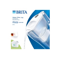 Bouteille et carafe filtrante Brita Aluna Calendar 2 mois MAXTRA PRO blanche 1055392
