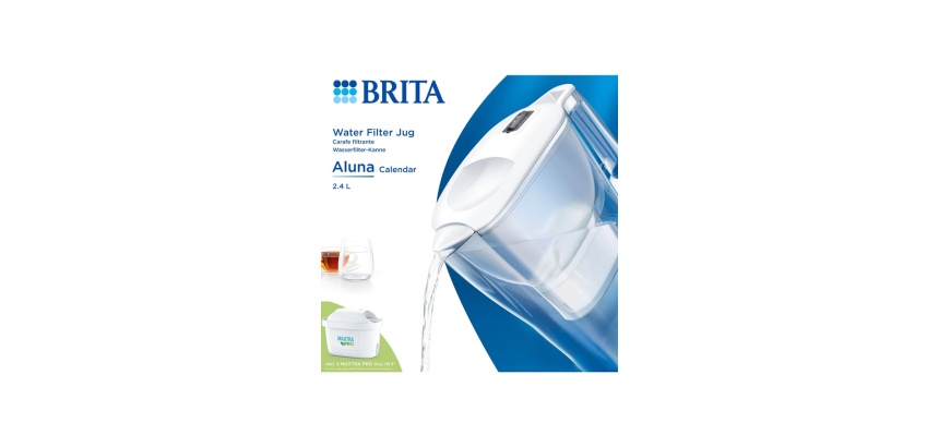 Bouteille et carafe filtrante Brita Aluna Calendar 2 mois MAXTRA PRO blanche 1055392