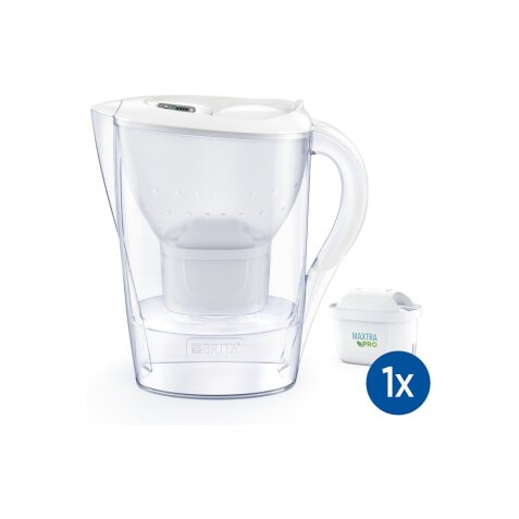 BRITA FRANCE Carafe Marella blanche 1 cartouche MAXTRA PRO