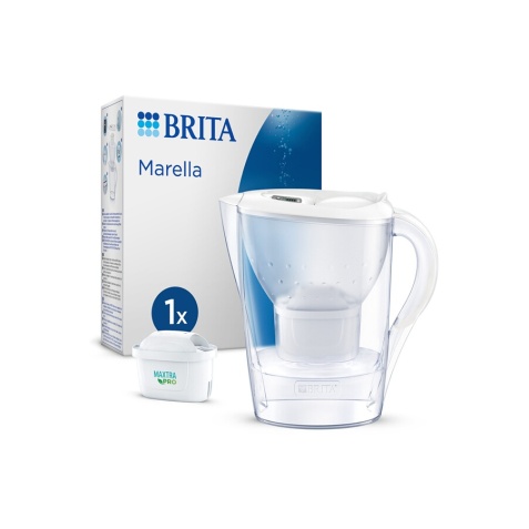 Bouteille et carafe filtrante Brita BRITA Carafe filtrante Marella blanche (2,4L) inclus 1 cartouche filtrante MAXTRA PRO All-in-1