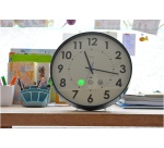 Horloge co2 cep diametre 35cm affiche heure format          analogique et niveau qualite  air coloris blanc et bleu