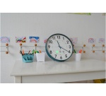 Horloge co2 cep diametre 35cm affiche heure format          analogique et niveau qualite  air coloris blanc et bleu