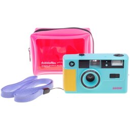 Appareil photo Argentique Dubble Film SHOW REUTILISABLE 35 MM AVEC FLASH - TURQUOISE