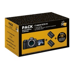 Appareil photo hybride Canon EOS R5 Boitier Nu + 2 batteries + Coupon -15% sur une optiques RF Canon - Edition 70 ans FNAC