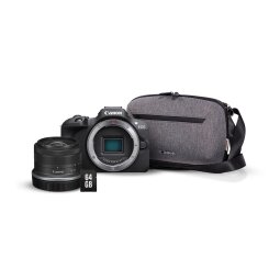 Appareil photo hybride Canon EOS R100 + RF-S 18-45mm f/4.5-6.3 IS STM + Sac photo + carte SD 64 go