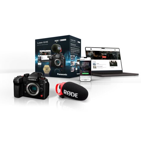 Appareil photo hybride Panasonic Pack Hybride Lumix GH6 nu Noir + Micro RODE VideoMic GO II + Formation Grain