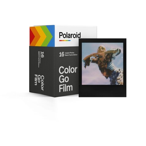 Papier photo instantané Polaroid Double pack de films instantanes Polaroid Go cadre noir - 16 films