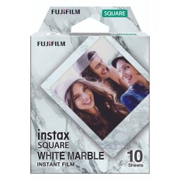 Papier photo instantané Fujifilm Film instantane Square Blanc Marble 10 Vues