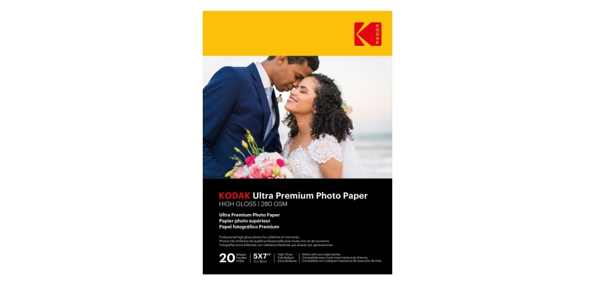 Papier photo instantané Kodak 20 feuilles de papier photo 280g/m², brillant
