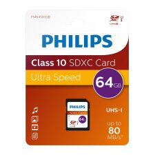 Carte mémoire SD Philips PHSD64GBXCCL10