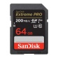 Carte mémoire SD Sandisk Extreme PRO 64 GB SDXC 200MB/s