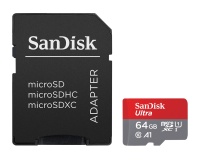 Carte mémoire micro SD Sandisk Ultra PLUS microSDXC 64GB + SD Adapter 150MB/s A1 Class 10 UHS-I