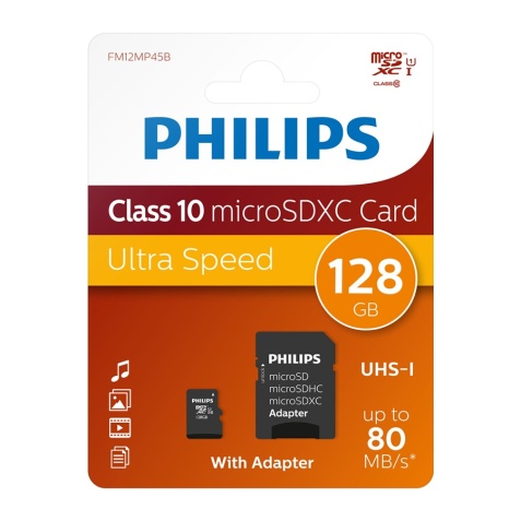 Carte mémoire micro SD Philips 128GB UHS 1