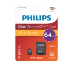 Carte mémoire micro SD Philips CARTE MICRO SD 64GB UHS 1