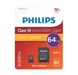 Carte mémoire micro SD Philips CARTE MICRO SD 64GB UHS 1